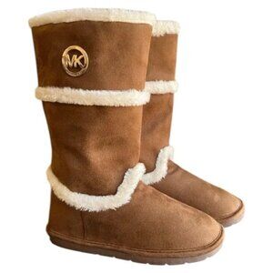 NEW Toddler Michael Kors Designer Fur Boots Neverminded Camel Suede Girls Sz 12